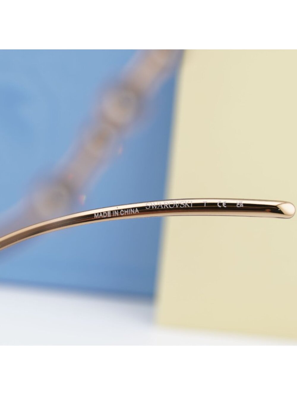 Swarovski SK1015 4004 Irregular Eyeglasses 55mm - Gold with Stones - Picture 3 of 10
